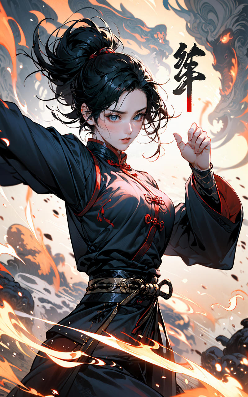 606247209521969562-1350449391-martial, 1girl, solo, simple background,_ustration style, Chinese martial arts war scenes, chinese ink style, martial arts style.jpg